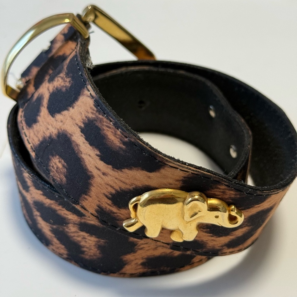 Leopard Print Belt with Gold Elephant Accent. 28/70 - Picture 2 of 7